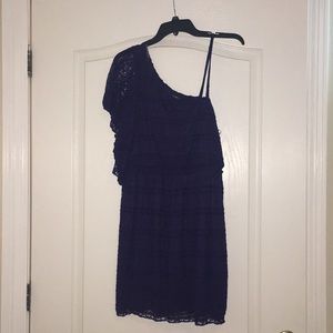 Purple one shoulder dress